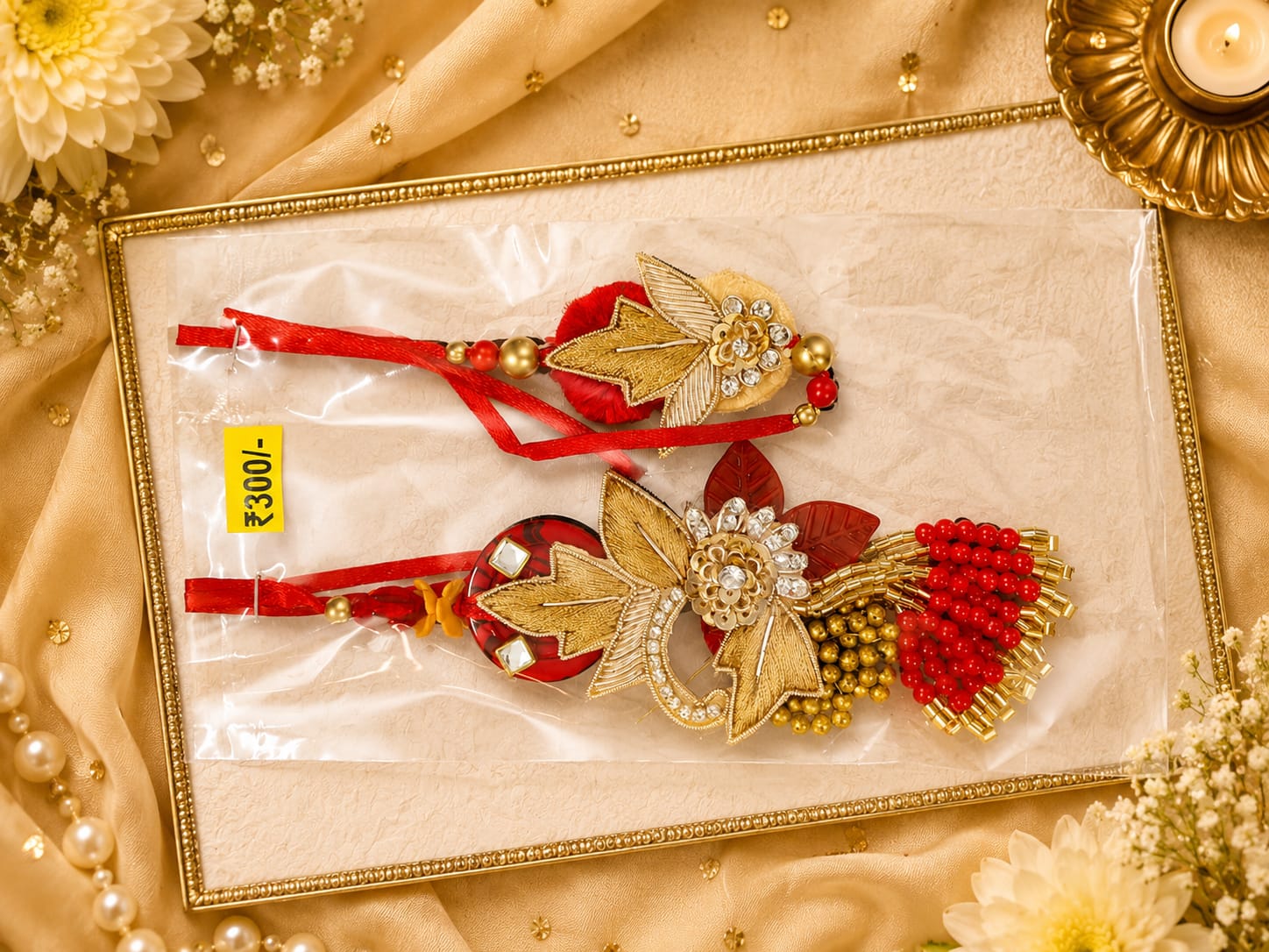 18. Regal Blossom Lumba Rakhi Set