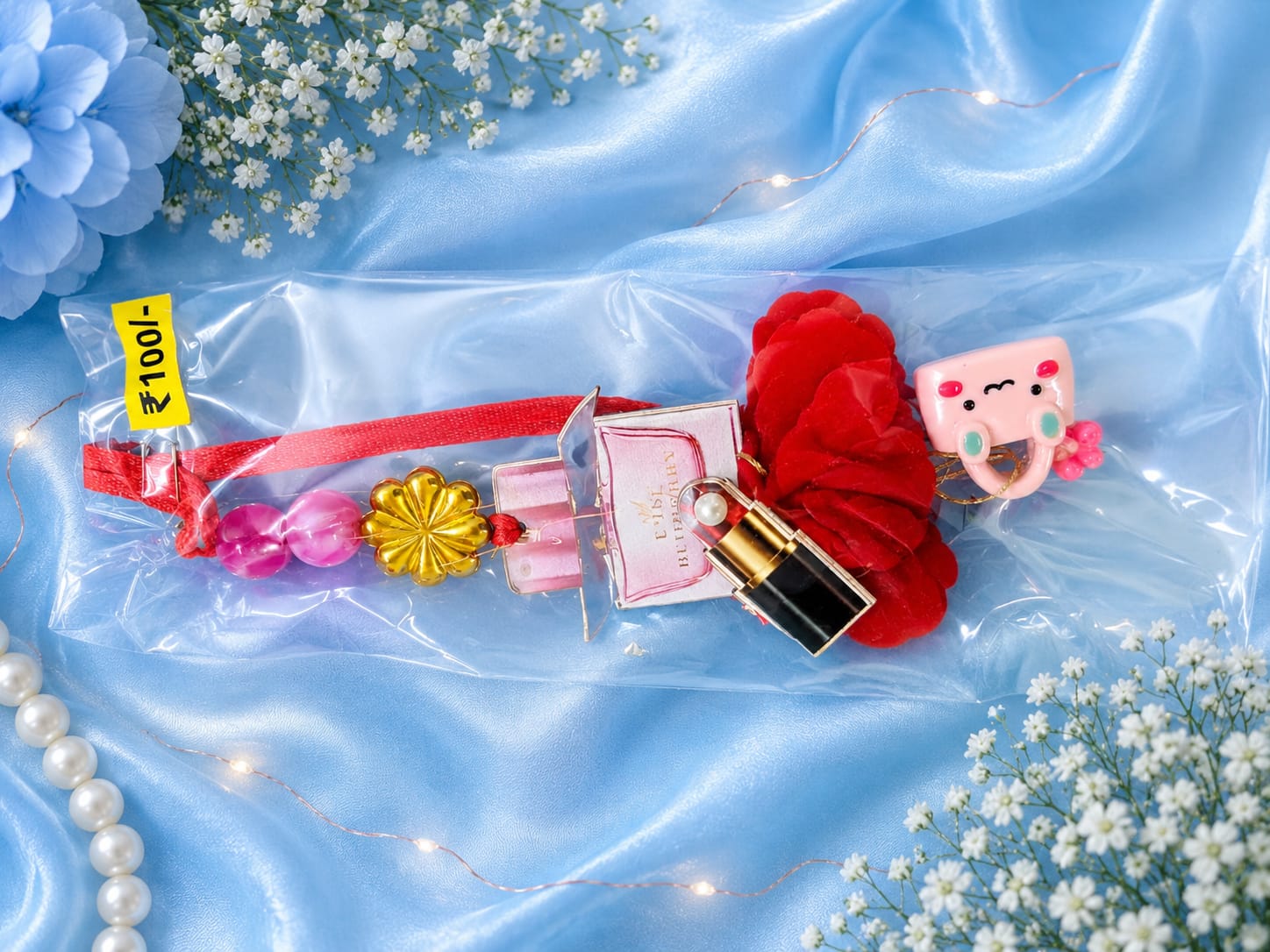 Luxury Red Rose Rakhi Gift Set