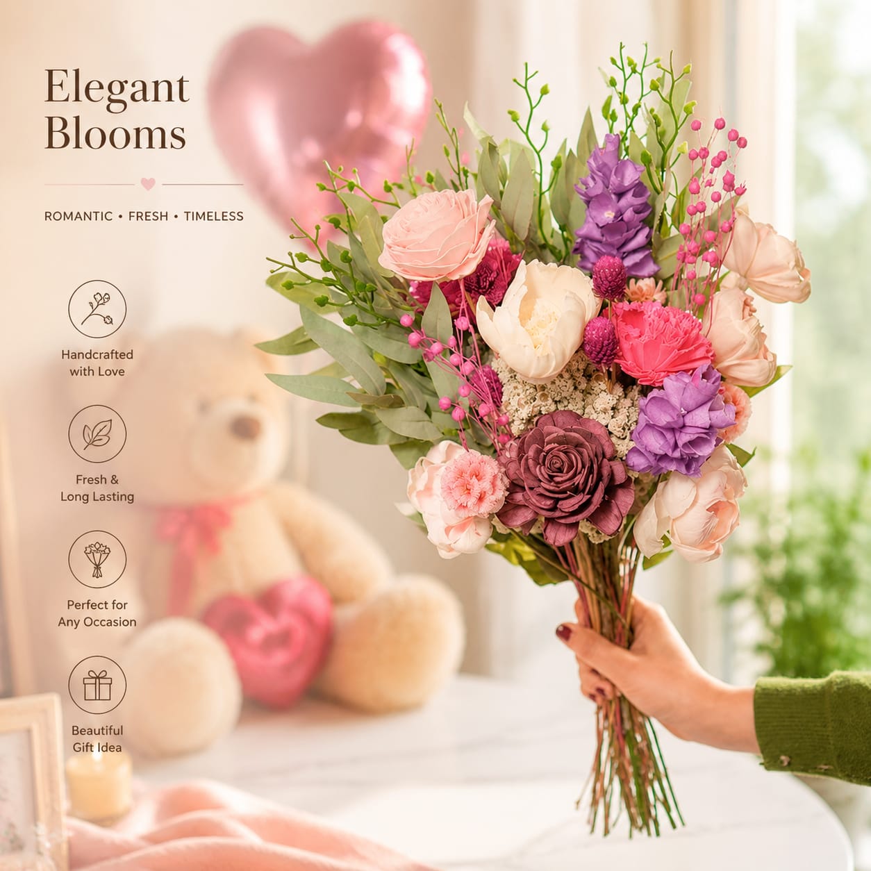 Vibrant Artificial Florals Dried Flower Bunch