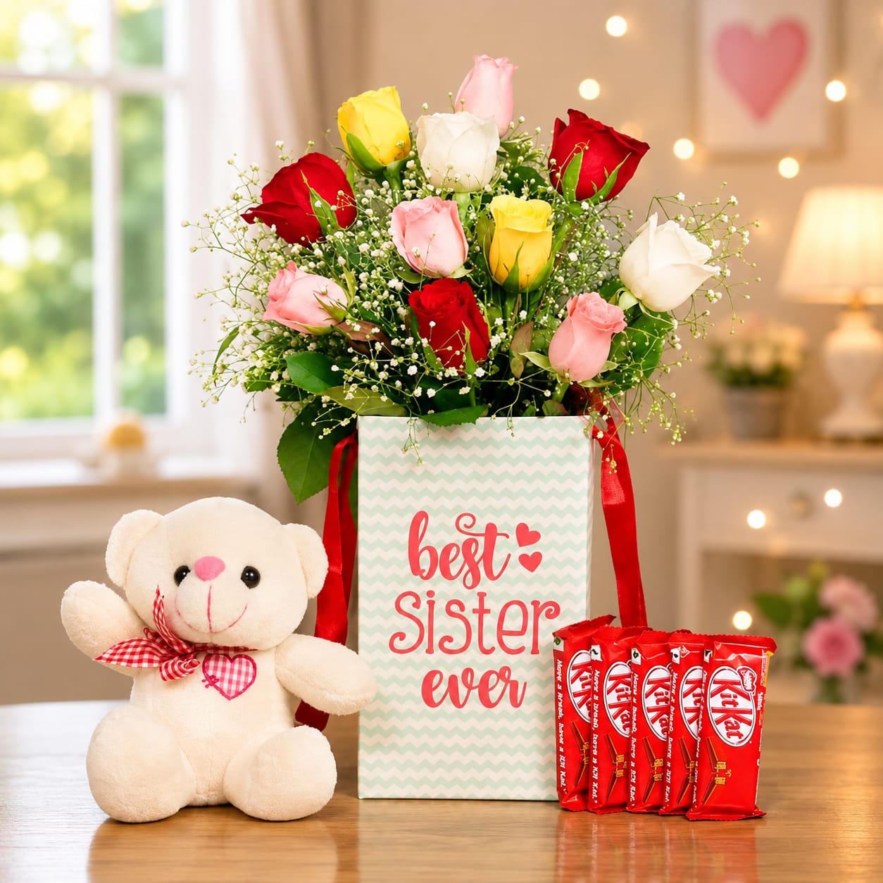 Roses , Teddy & Chocolate Combo