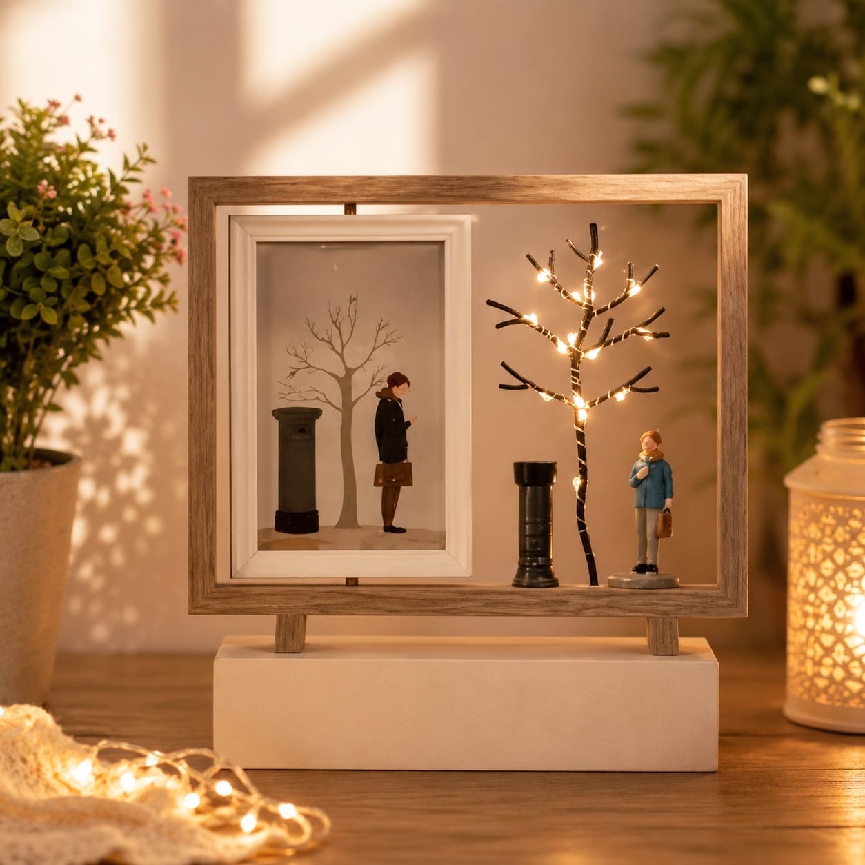Boy Await Photo Frame with Led Light