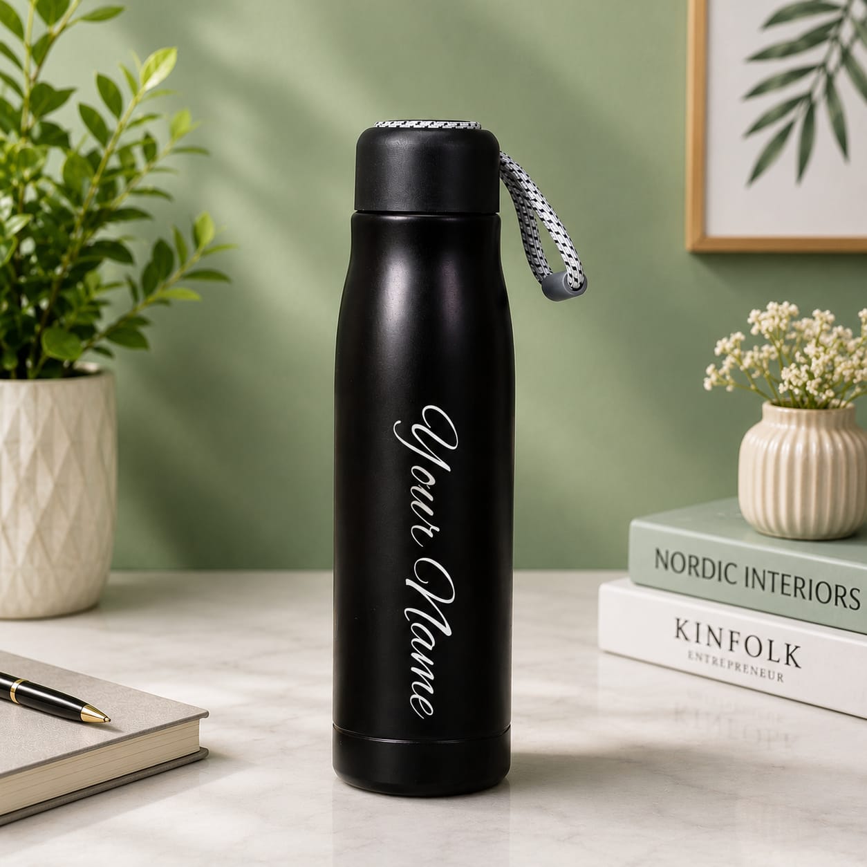 Hot & Cold Vacuum Bottle with Strap