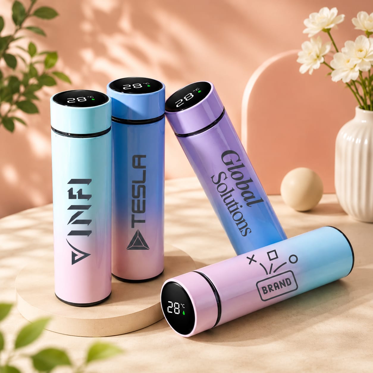 Personalized LED Temperature Bottle