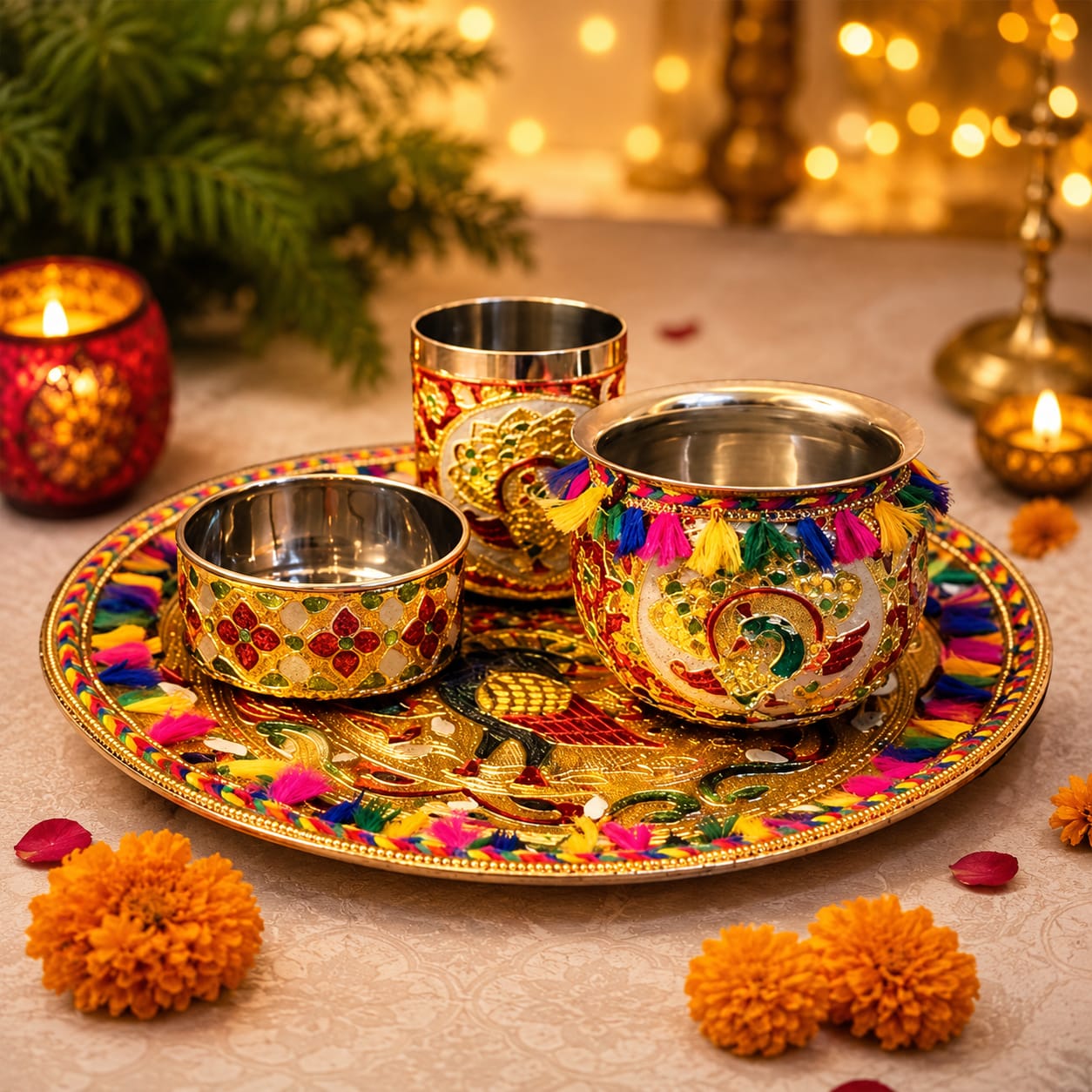 Traditional Puja Thali Set