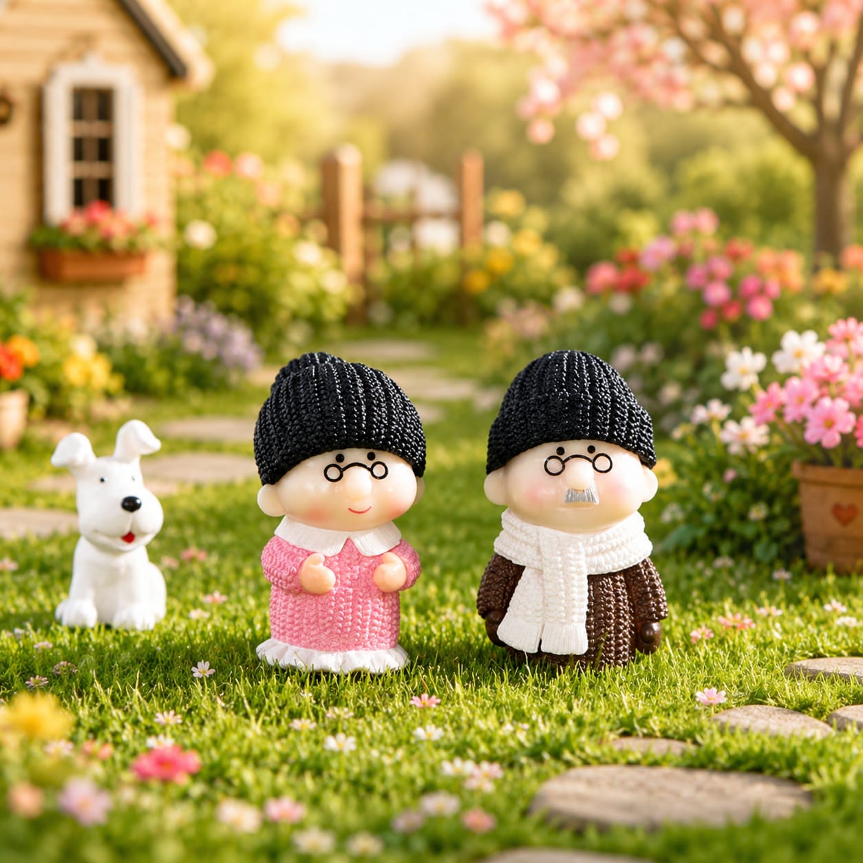Miniature Elderly Couple