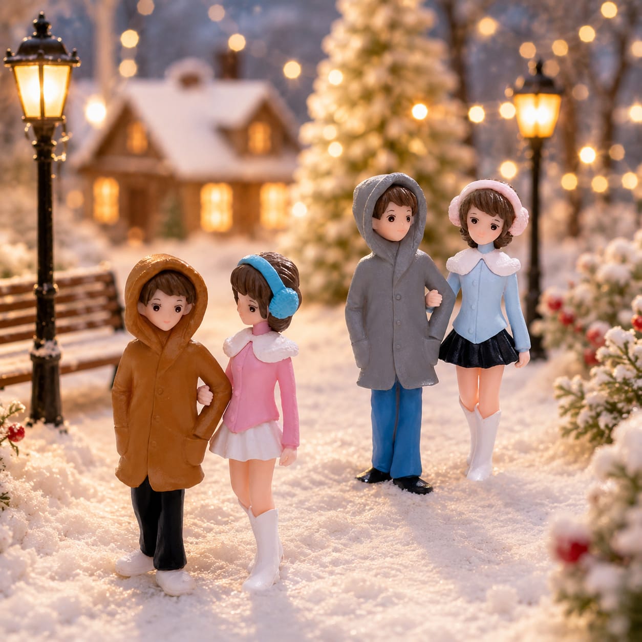 Miniature Winter Couple