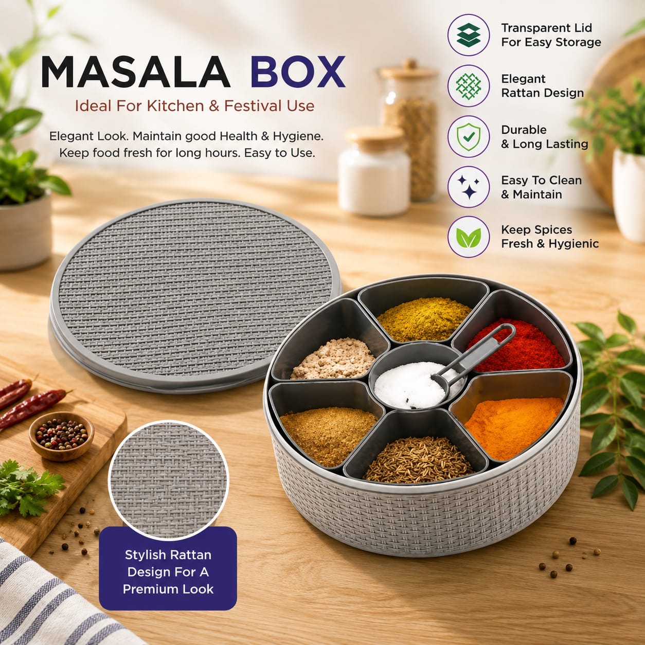 Masala Box With Spoon